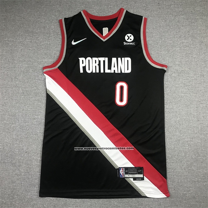 Maglia Portland Trail Blazers Damian Lillard #0 Icon 2021-22 Nero